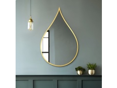 מראה בעיצוב טיפה בצבע זהב