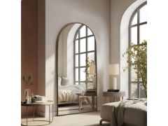 מראה חצי מעוגלת מעץ