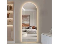 מראה קשת ללא מסגרת עם תאורה