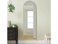 מראה חצי עגולה עם מסגרת לבנה