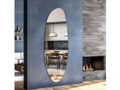 מראה טיפה גדולה עם מסגרת מתכת שחורה