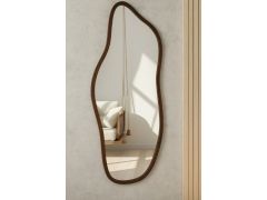 מראה אמורפית עם מסגרת אגוז