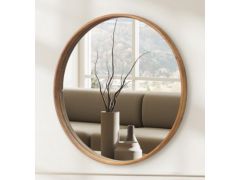 מראה עץ עגולה קוטר 80