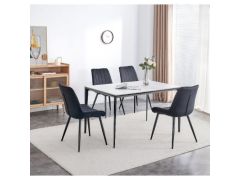 סט 4 כסאות לפינת אוכל גוון שחור דגם נעם