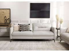 ספה תלת מושבית 220 ס"מ עור בגוון אפור בהיר דגם סונטה