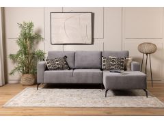 ספה פינתית ימין 240 ס"מ בד בגוון אפור כהה דגם מקס