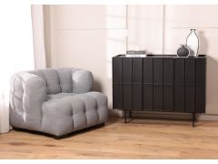 שידת קונסולה 120 ס"מ 2 דלתות+2 מגירות MDF ופורניר אלון בגוון שחור דגם קיוב