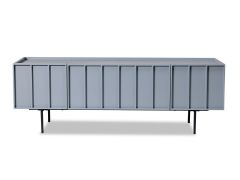 מזנון 160 ס"מ 3 דלתות MDF ופורניר אלון בגוון כחול דגם קיוב