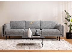 ספה תלת מושבית 276 ס"מ בד בגוון אפור דגם אורלנדו