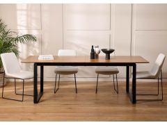 שולחן אוכל נפתח 230 ס"מ פורניר אלון בגוון טבעי דגם זואי