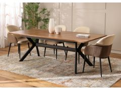 שולחן אוכל נפתח 100*220 ס"מ פורניר אלון בגוון טבעי דגם דאסטי