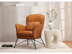 כורסא דמוי עור בגוון חום קוניאק דגם סוואנה