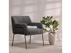 כורסא בד בגוון אפור דגם אלבה