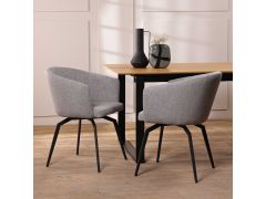 כסא פינת אוכל בד בגוון אפור כהה דגם ליוינג