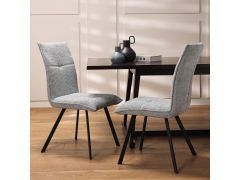 כסא פינת אוכל בד בגוון אפור בהיר דגם קנולי