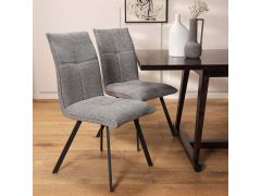 כסא פינת אוכל בד בגוון אפור כהה דגם קנולי