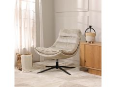 כורסא בד בגוון בז' דגם סטריפ