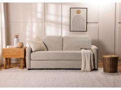 ספה באורך 188 ס"מ נפתחת למיטה בד בגוון אפור/בז' דגם קפיטול