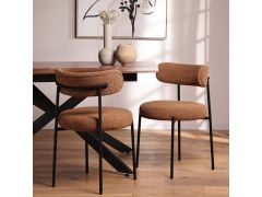 כסא פינת אוכל בד בגוון כתום דגם ברקת