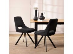 כסא פינת אוכל בד בגוון שחור דגם טאפר