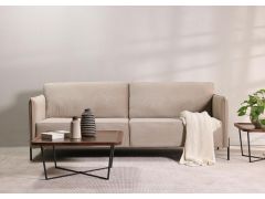 ספה תלת מושבית 220 ס"מ בד בגוון בז' דגם אלביס