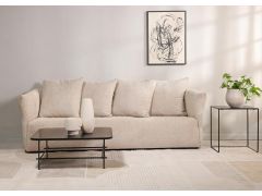 ספה תלת מושבית 210 ס"מ בד בגוון בז' דגם ג'ופלין