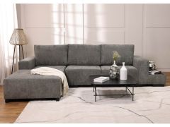 ספה פינתית שמאל 300 ס"מ בד אפור/ירוק דגם היידי