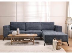 ספה פינתית ימין 300 ס"מ בד כחול דגם ג'ניס