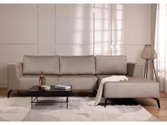 ספה פינתית ימין 300 ס"מ בד בז' כהה דגם ג'ניס