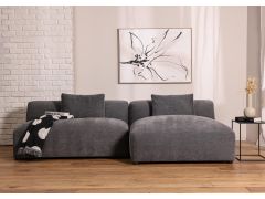 ספה פינתית ימין 145*260 ס"מ בד בגוון אפור כהה דגם פופ