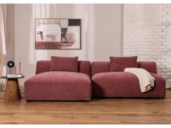 ספה פינתית שמאל 145*260 ס"מ בד בגוון בורדו דגם פופ