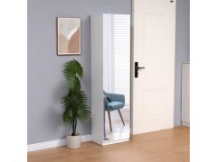 ארון מדפים עם מראה דגם שגיא בגוון לבן