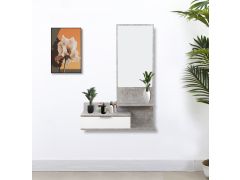 מראת קיר בשילוב מגירה צבע אפור