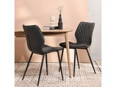 כסא פינת אוכל שחור דמוי עור דגם GEOMETRY