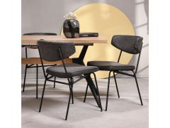 כסא פינת אוכל שחור דמוי עור דגם MOLDO