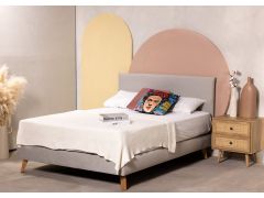 מיטה זוגית 190*140 ס"מ אפור בהיר דגם DOMIRO