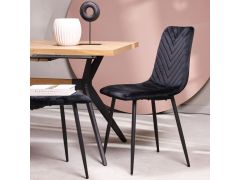 כסא פינת אוכל שחור בד קטיפה דגם ARROW