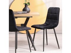 כסא פינת אוכל שחור בד קטיפה דגם BLOKI