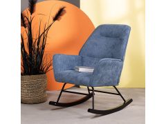 כורסת נדנדה בד בגוון כחול בהיר דגם FACTORY