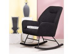 כורסת נדנדה בד בגוון שחור כבשה דגם FACTORY