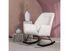 כורסת נדנדה בד בגוון לבן כבשה דגם FACTORY