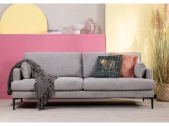 ספה תלת מושבית 220 ס"מ בגוון אפור בהיר דגם JASMIN