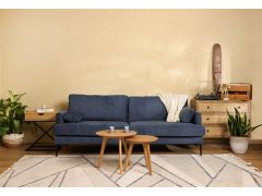 ספה תלת מושבית 220 ס"מ בגוון כחול דגם JASMIN