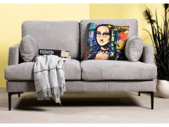 ספה דו מושבית בגוון אפור בהיר דגם JASMIN