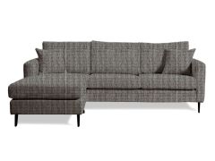 ספה פינתית תלת מושבית בד בגוון שחור 240 ס"מ דגם RANDOM