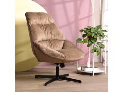 כורסא מסתובבת בד קטיפה בגוון בז' דגם COSTA