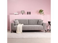 ספה תלת מושבית 220 ס"מ בגוון אפור דגם METROPOL