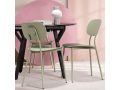 כסא פינת אוכל ירוק פלסטיק קשיח דגם DOTE