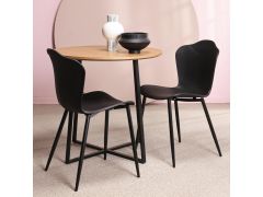 כסא פינת אוכל שחור פלסטיק קשיח דגם FLOW