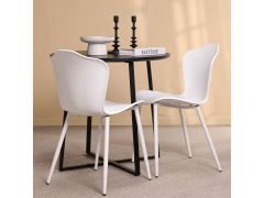 כסא פינת אוכל לבן פלסטיק קשיח דגם FLOW